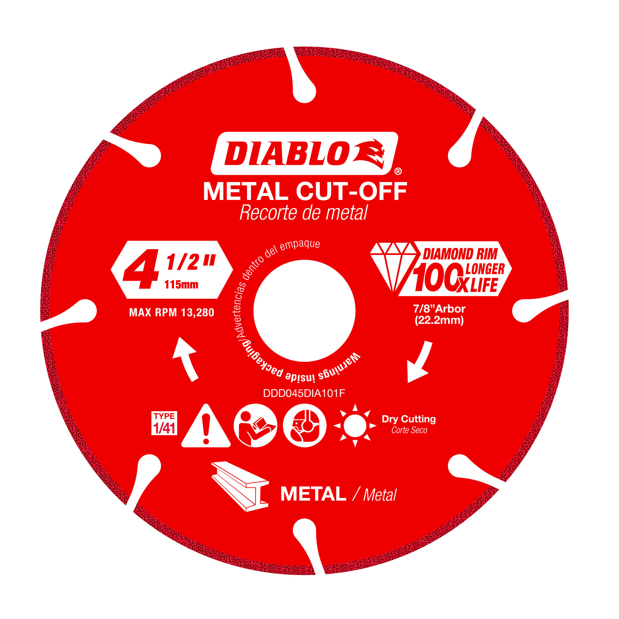 Diablo 4.5in. Metal Cutting Diamond Disc, Model#  DDD055DIA101F